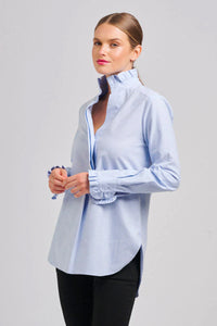 Shirty The Francesca Classic Oxford Frill Collar & Cuff Shirt Blue