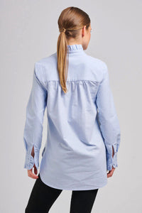 Shirty The Francesca Classic Oxford Frill Collar & Cuff Shirt Blue