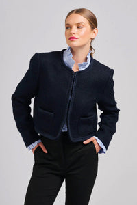 Shirty The Francesca Classic Oxford Frill Collar & Cuff Shirt Blue