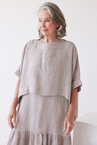 Eva's Sunday Tommy Layering Top Stone Gauze