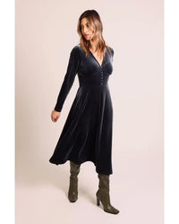 Traffic People Mercy Dress - Blue Velvet
