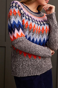 Tribal - Mock Neck Intarsia Sweater