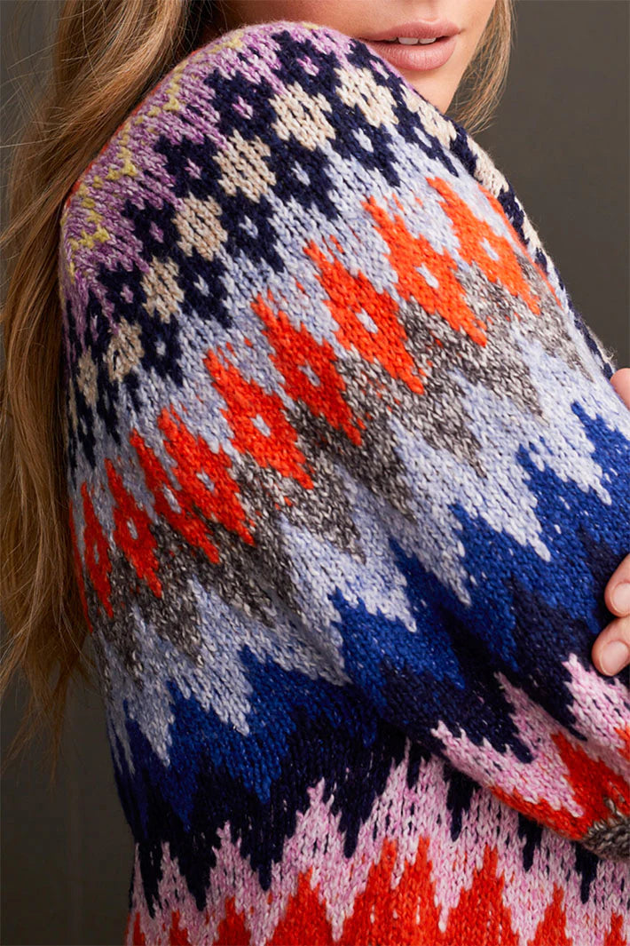 Tribal - Mock Neck Intarsia Sweater