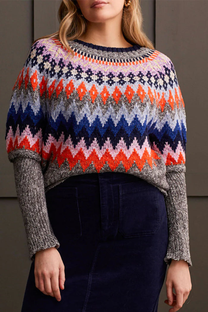 Tribal - Mock Neck Intarsia Sweater