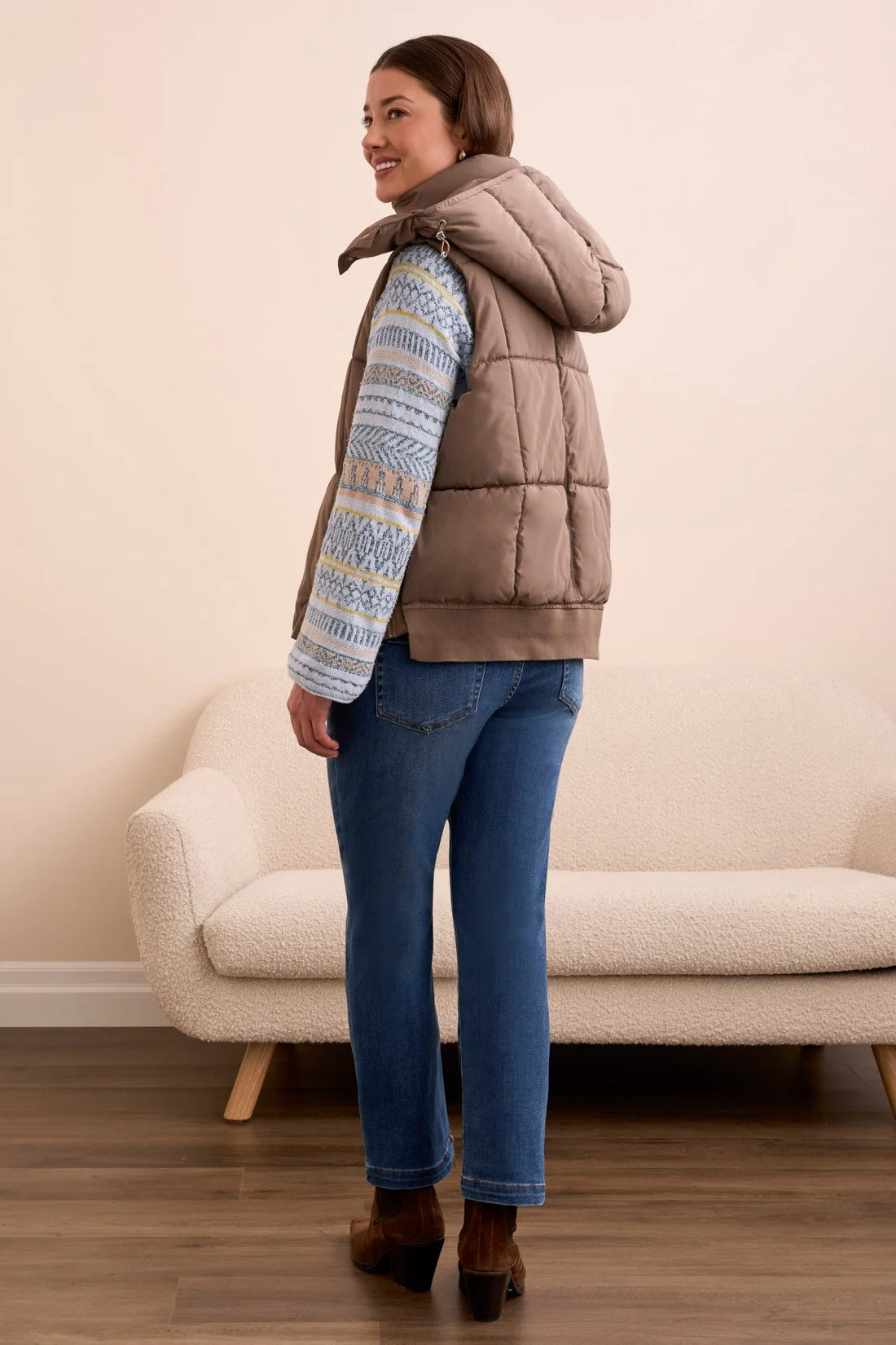 Tribal - Quilted Vest with Removable Hood