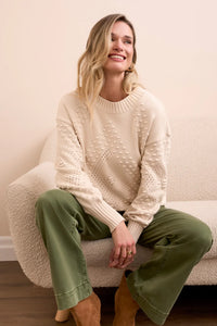 Tribal - Crew Neck Neck Sweater Moonstone