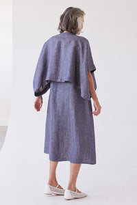 Eva's Sunday Tussie Capelet Dusty Denim Linen