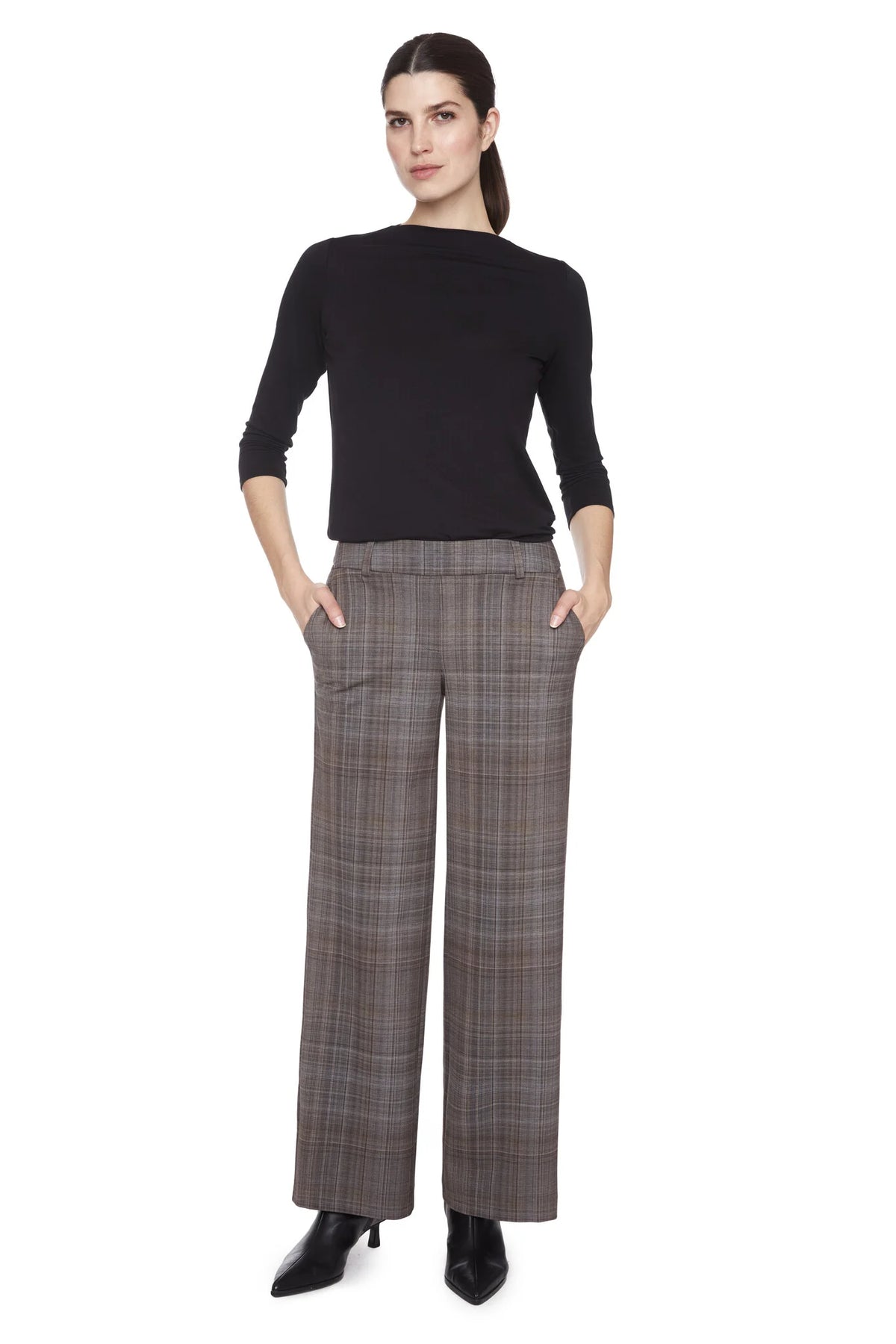Up Pants - Honey Plaid Full Length Ponte Pant 68687