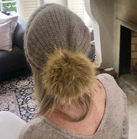 Beanie -70% Angora with PomPom