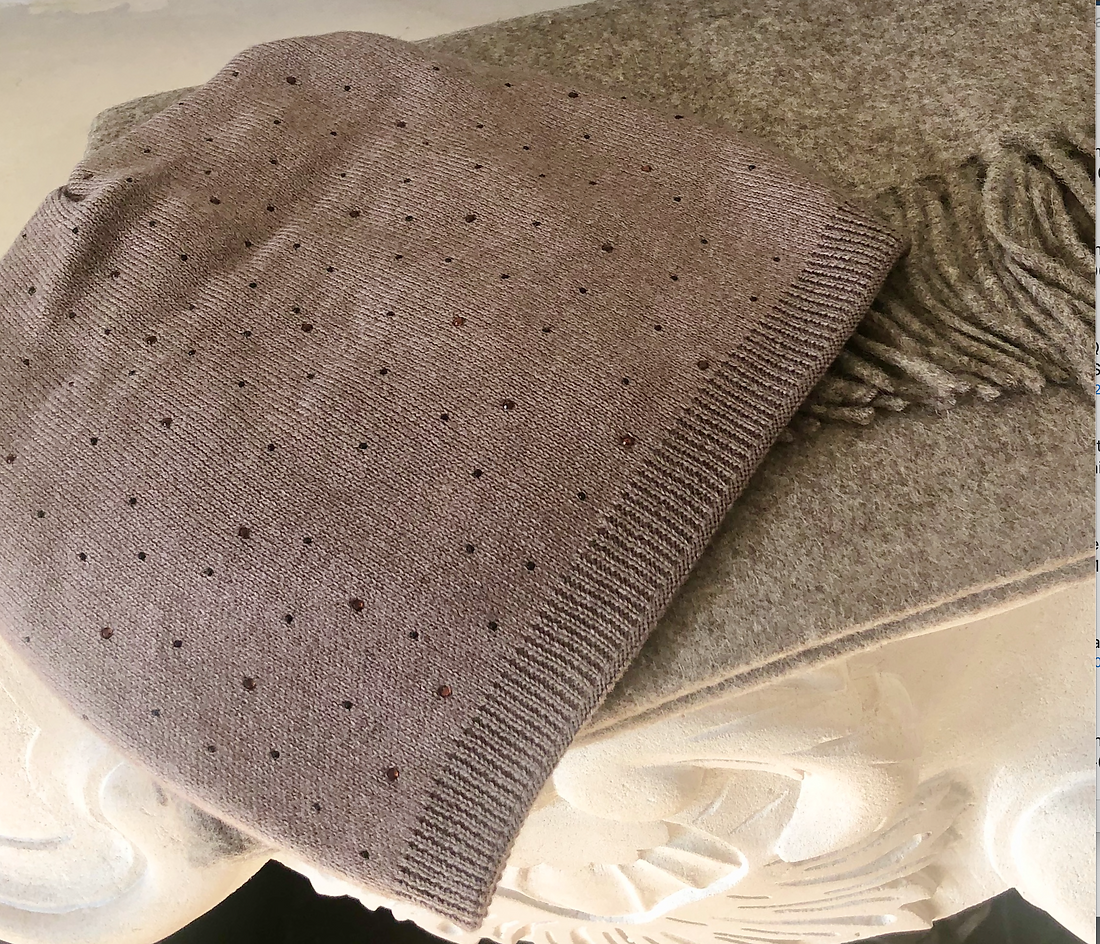 Premium Cashmere Blend Beanie; Crystals