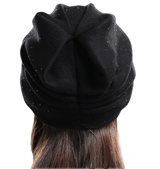 Premium Cashmere Blend Beanie; Crystals