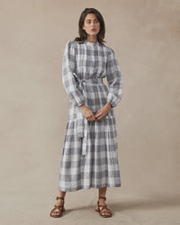 Claudia Dress - Navy Check
