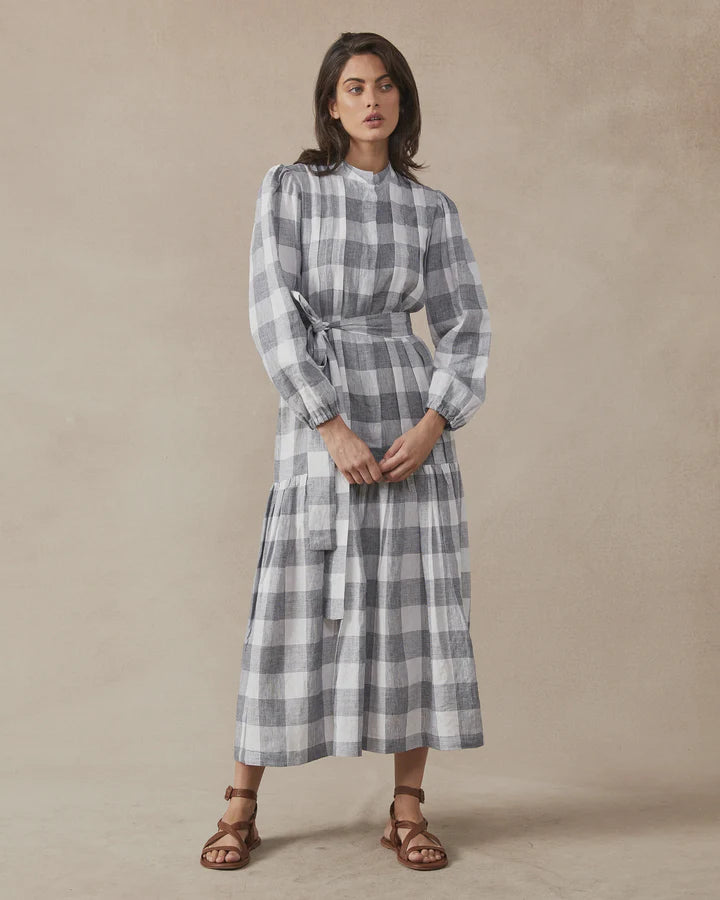 Claudia Dress - Navy Check