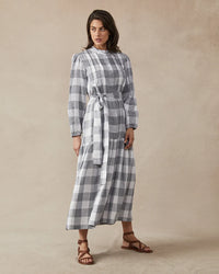 Claudia Dress - Navy Check