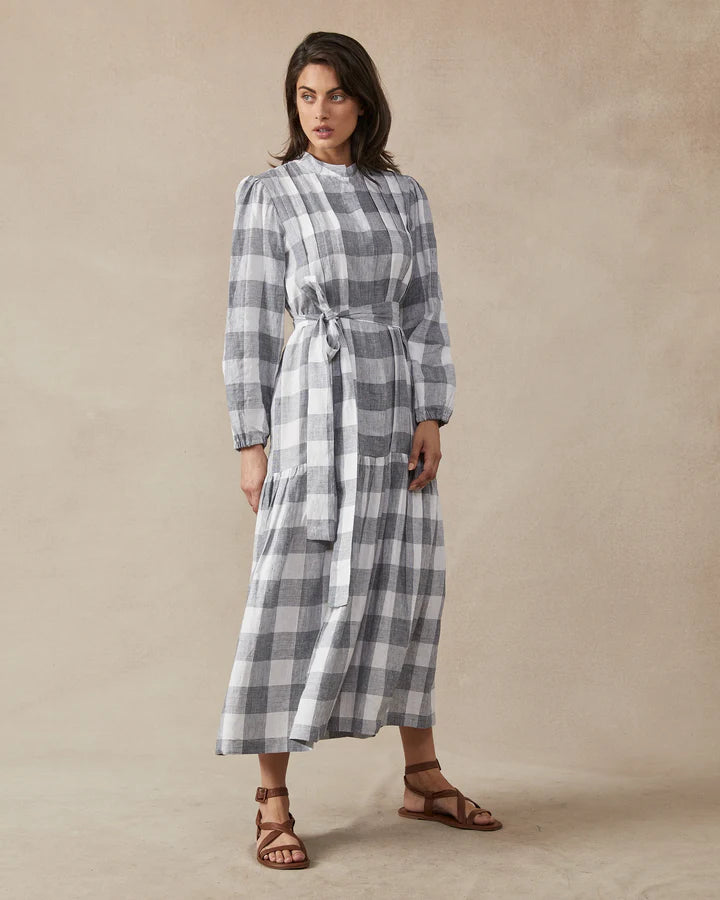 Claudia Dress - Navy Check