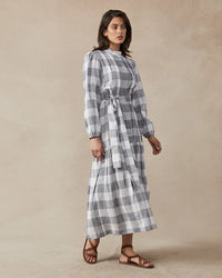 Claudia Dress - Navy Check