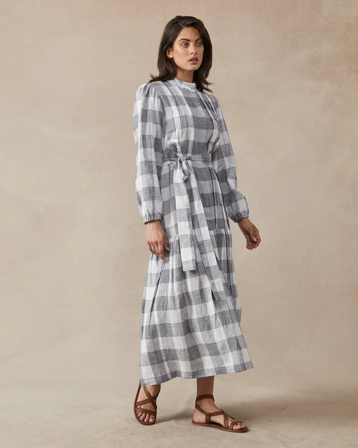 Claudia Dress - Navy Check