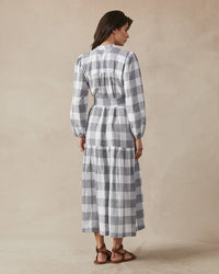 Claudia Dress - Navy Check