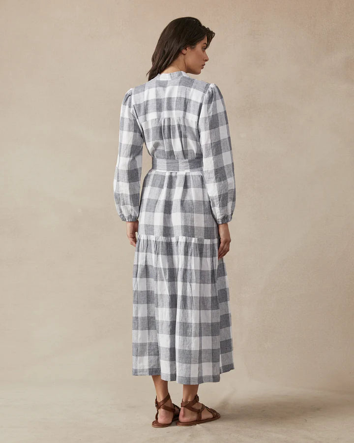 Claudia Dress - Navy Check