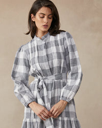Claudia Dress - Navy Check