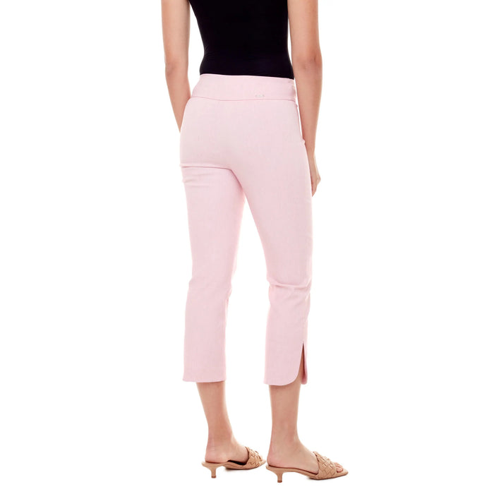 Pink 25 inch petal slit crop pant