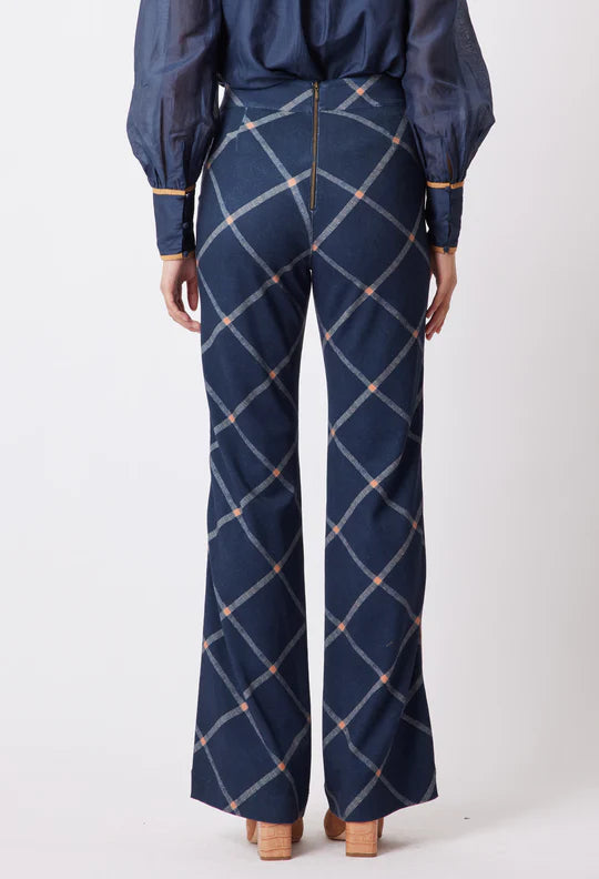 Getty Pont Pants Navy Check