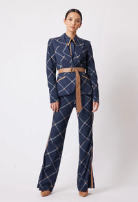 Getty Pont Pants Navy Check