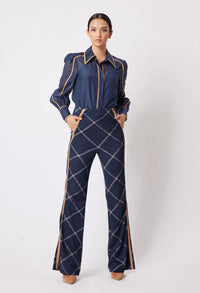 Getty Pont Pants Navy Check