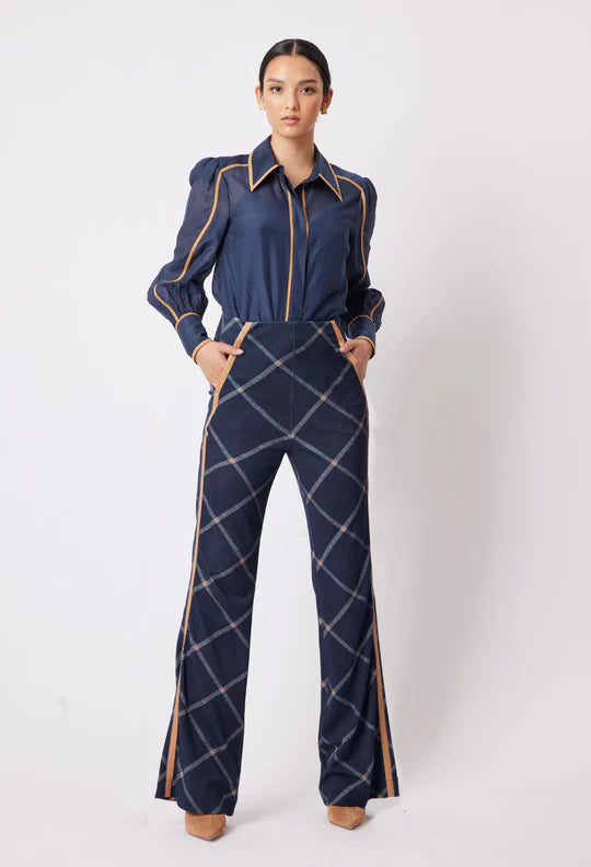 Getty Pont Pants Navy Check