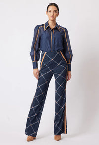 Getty Pont Pants Navy Check