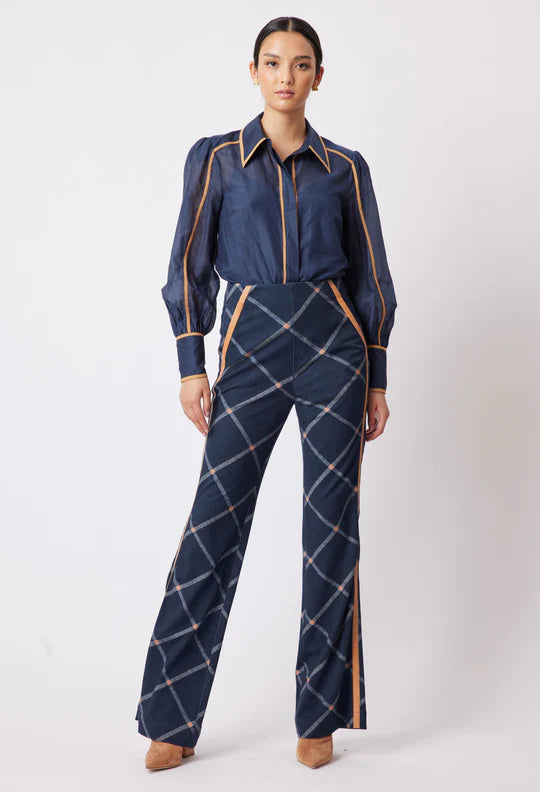 Getty Pont Pants Navy Check