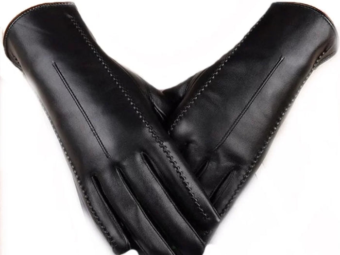 Vegan Leather - Touchscreen Gloves