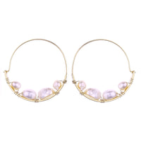 Fresh Water Pearl Hoop Earrings